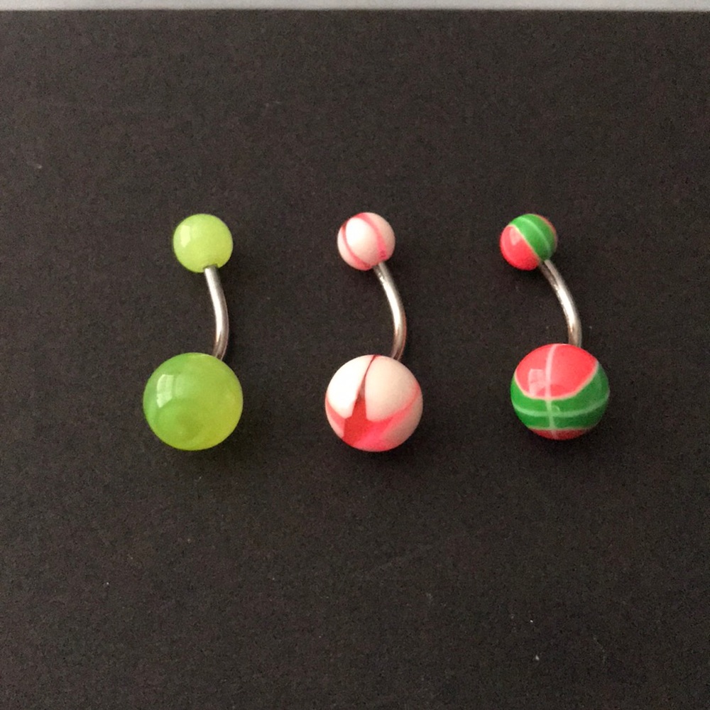 *Free with purchase* Set of 3- 14 gauge belly button rings #1